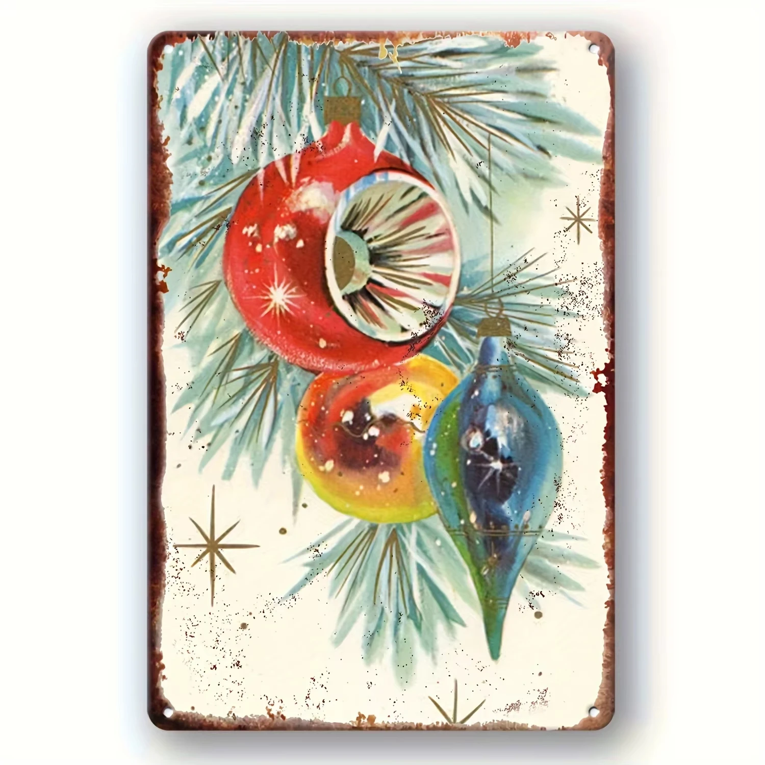 Vintage Christmas Metal Tin Sign - 8x12", Farm Home Rules, Country Decor, Cave Cafe Bar Wall Art, 1pc Gift