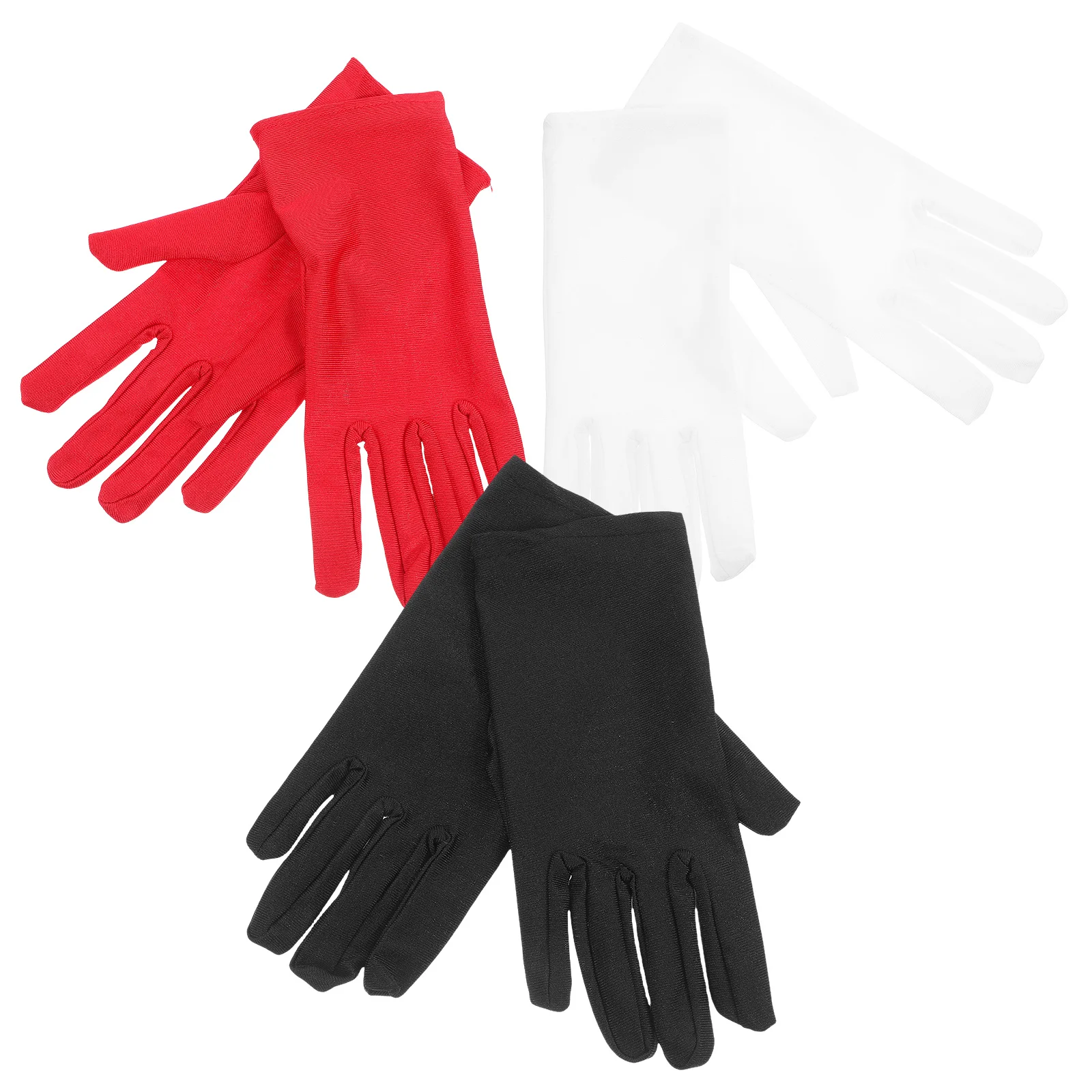

3Pairs Elastic Etiquette Gloves Premium Spandex Material for Sliver Coin Inspection Moisturizing Serving Gloves