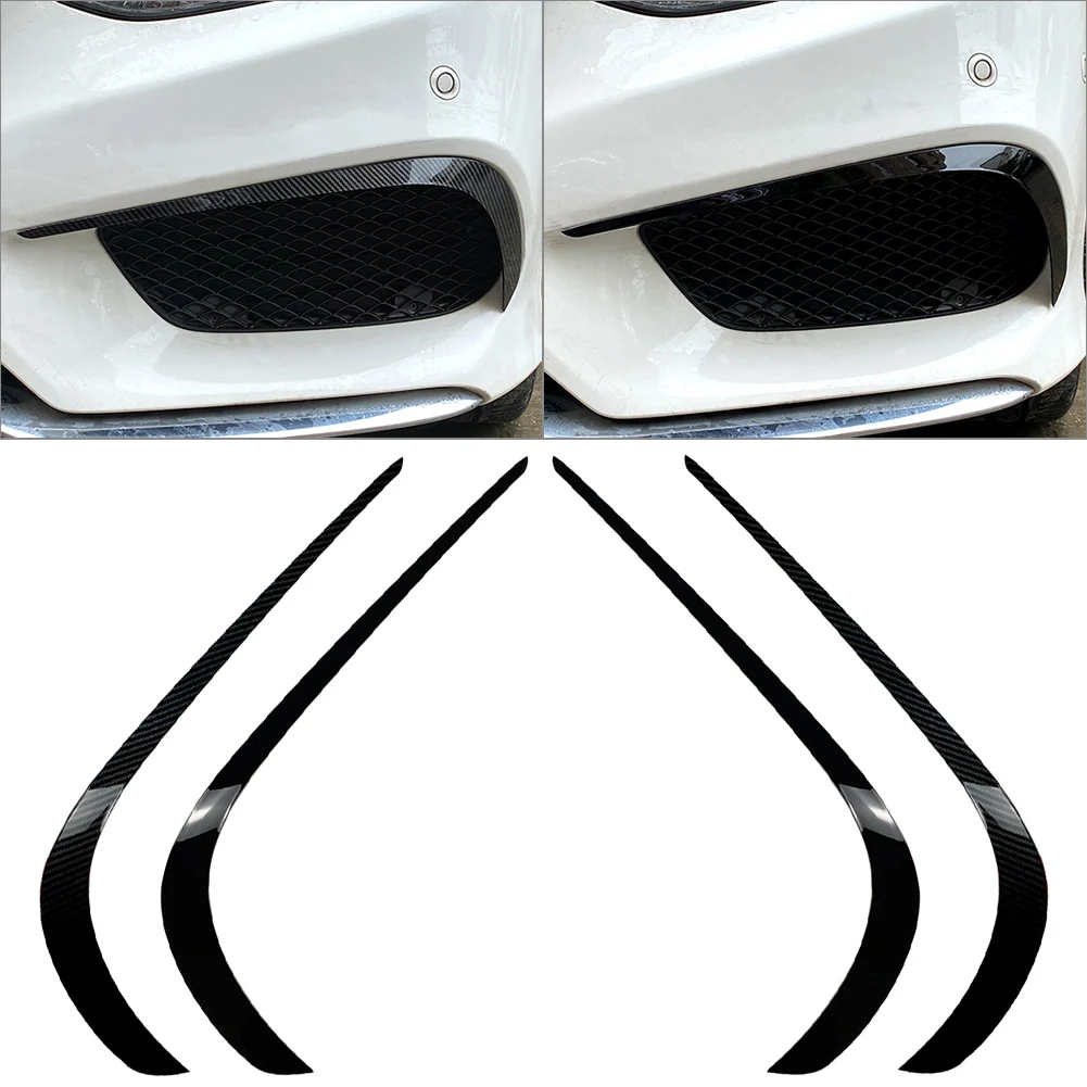 2Pcs Auto Front Bumper Lip Splitter Spoiler Decor Trim ABS For Mercedes-Benz E-Class E63 AMG W212 Facelift 2013 2014 2015 2016