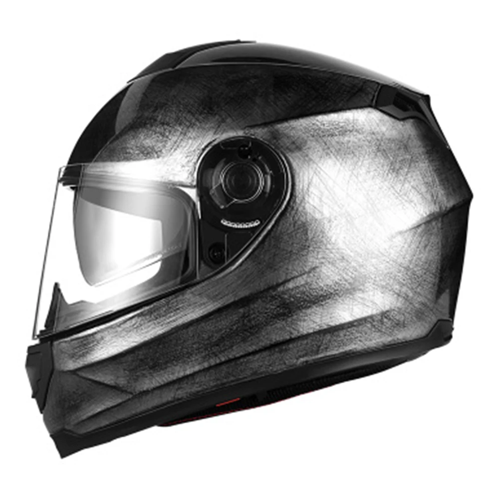 Silvery Grey Distress Full Face Racing Helmet Wear-Resistant Motorcycle Equipment Anti-Fall Motocross Kask Breathable Protection