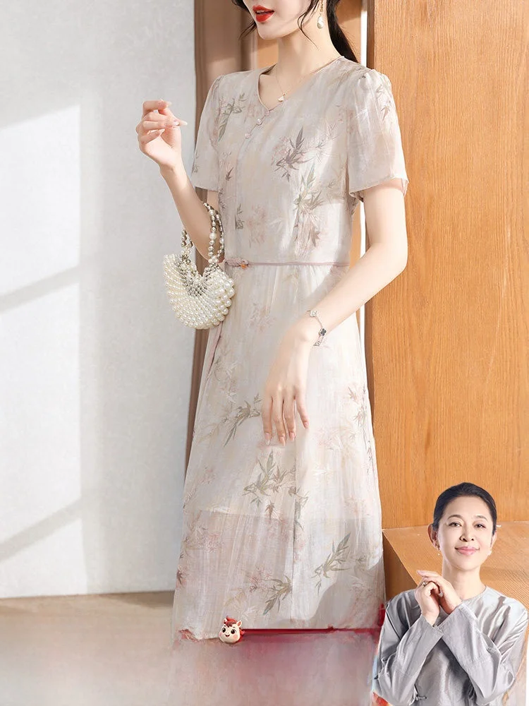 ele-mom-summer-dr-2026-new-waist-cinching-ort-sve-midi-dr-for-middle-aged-and-ly-women-chinese-sle