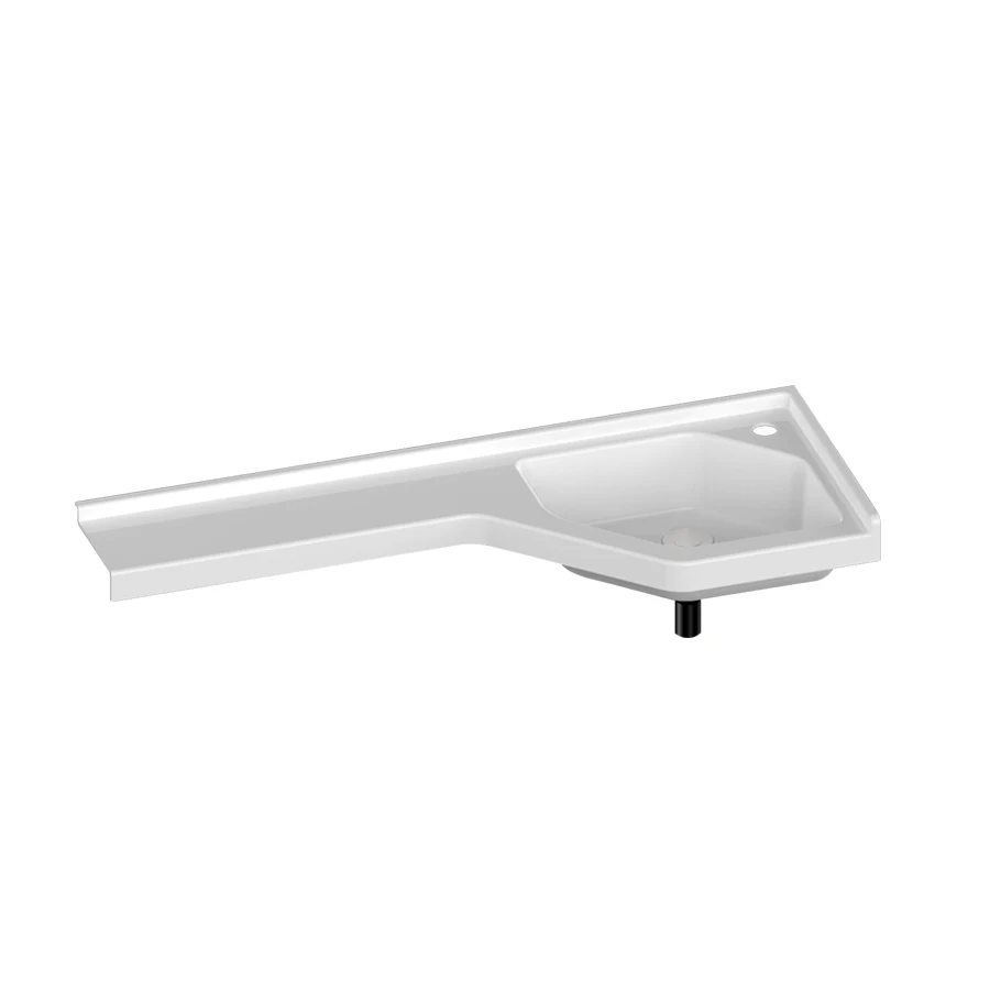 RV Bathroom P-shaped Wash Basin Plastic Wash Basin with pull-out faucet RV Bathroom Modification Accessories