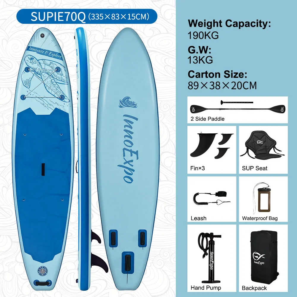 InnoExpo Opblaasbaar Stand Up Paddle Board Paddleboard Surfplank Surf Sup Board 320-350CM Antislip Watersport Paddle Board