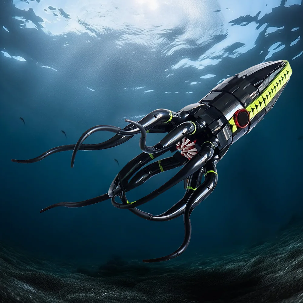 Gobricks MOC Sea World – blocs de construction de calmar géant, modèle de créature de la mer profonde, briques de poulpe, jouet assemblé à monter soi-même, cadeau pour enfants