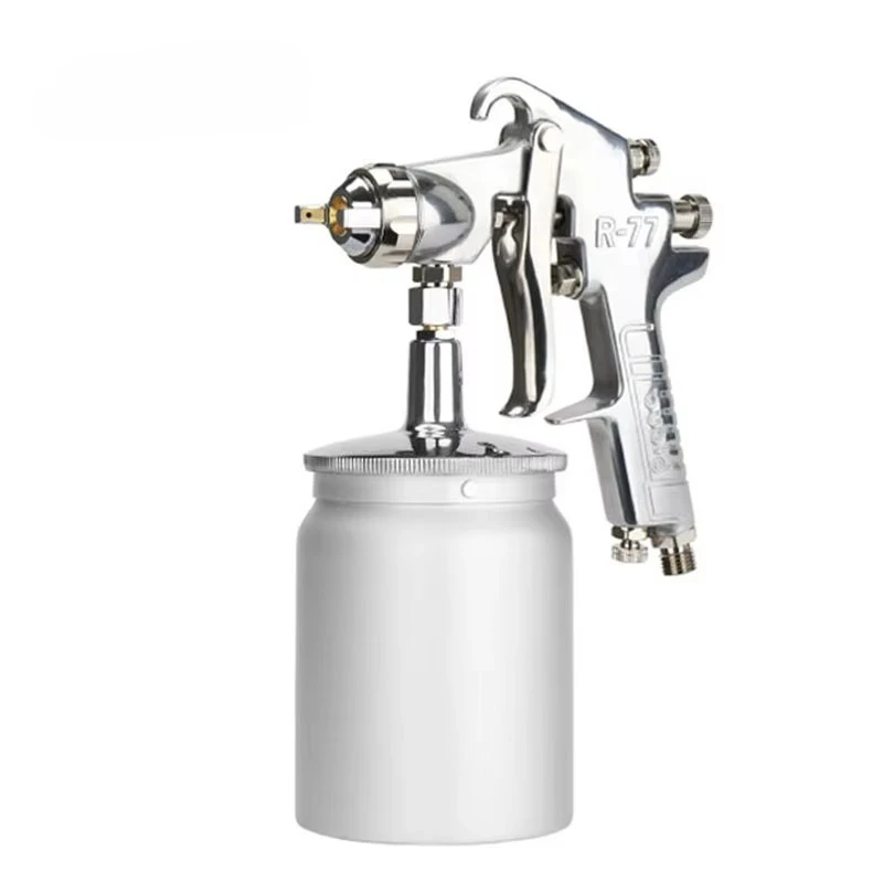 R77 Air Power Pneumatic Paint Spray Gun R-77 Suction Feed Type Sprayer With Cup 1000cc