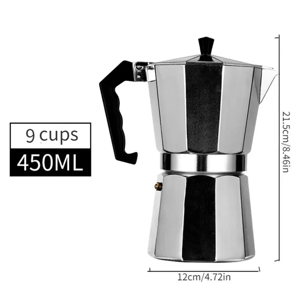 Moka Pot Classic Italian  Brewing Tools Espresso Maker 50/100/150/300/450ml Aluminum Cafe Accessories Italian Coffee Machine