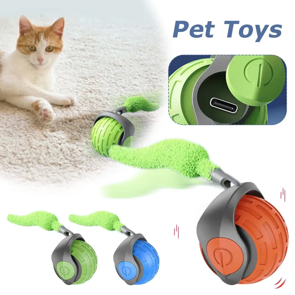 Interactive Rolling Ball Super Drive Rolling Motion Balls Teaser Kitten Game Activated Toy Chirping Pet Sensor With G7n1