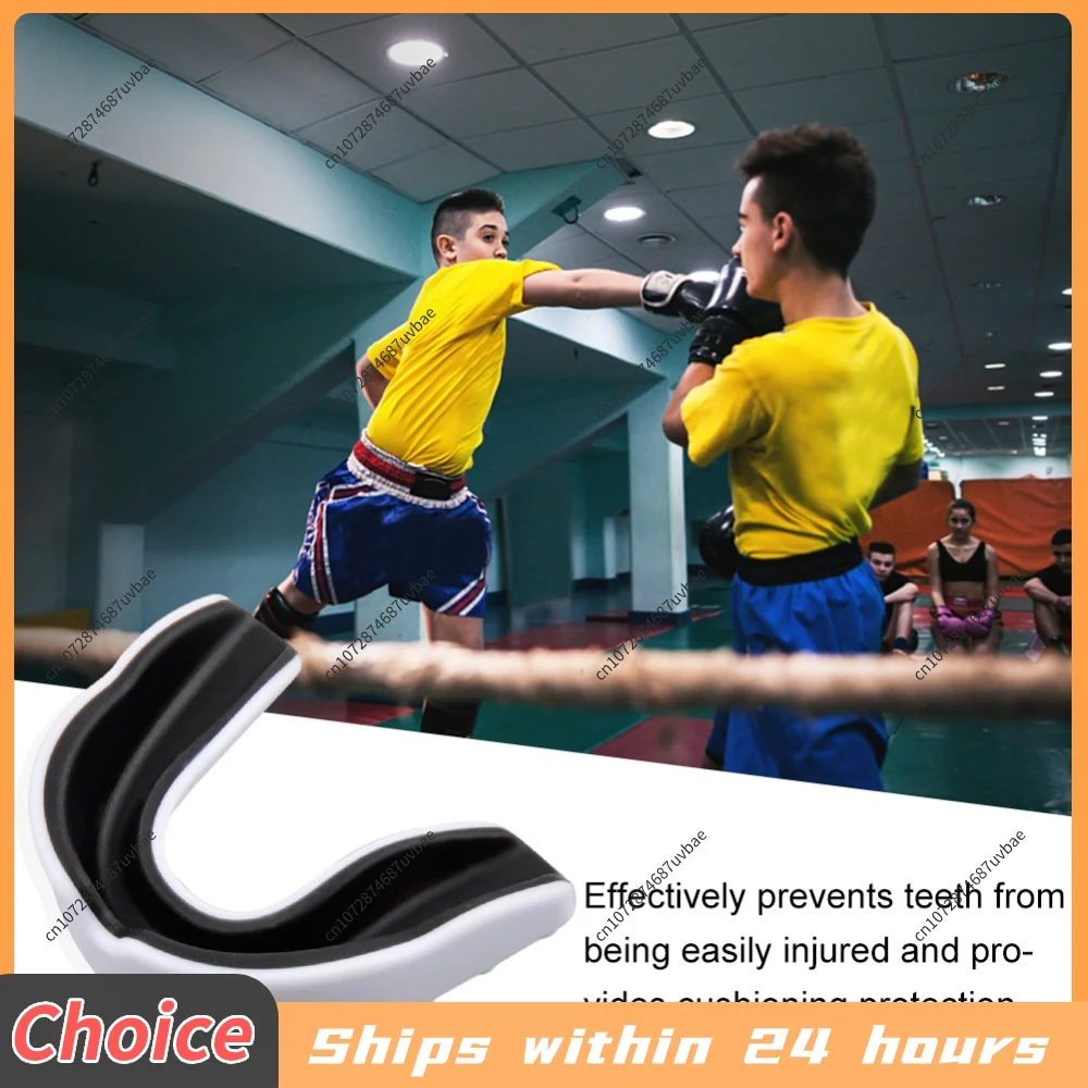 Kids Boxing Gum Shield with Storage Case Mouth Guard EVA Sports Mouth Guard Double Colored for Boxing MMA Kickboxing Muay Thai