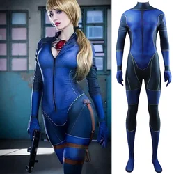 Gioco rei Dent Evil Cosplay Jill Valentine Costume supereroe Zentai outfit Spandex ResiDent Halloween Costume body Fancy