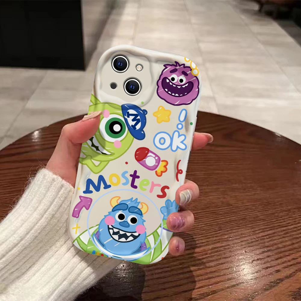 M-monsters Inc 3D Wave Case For iPhone 15 14 13 12 11 Pro Max Mini X XR XSMAX 8 7 6S Plus Soft Silicone Cover