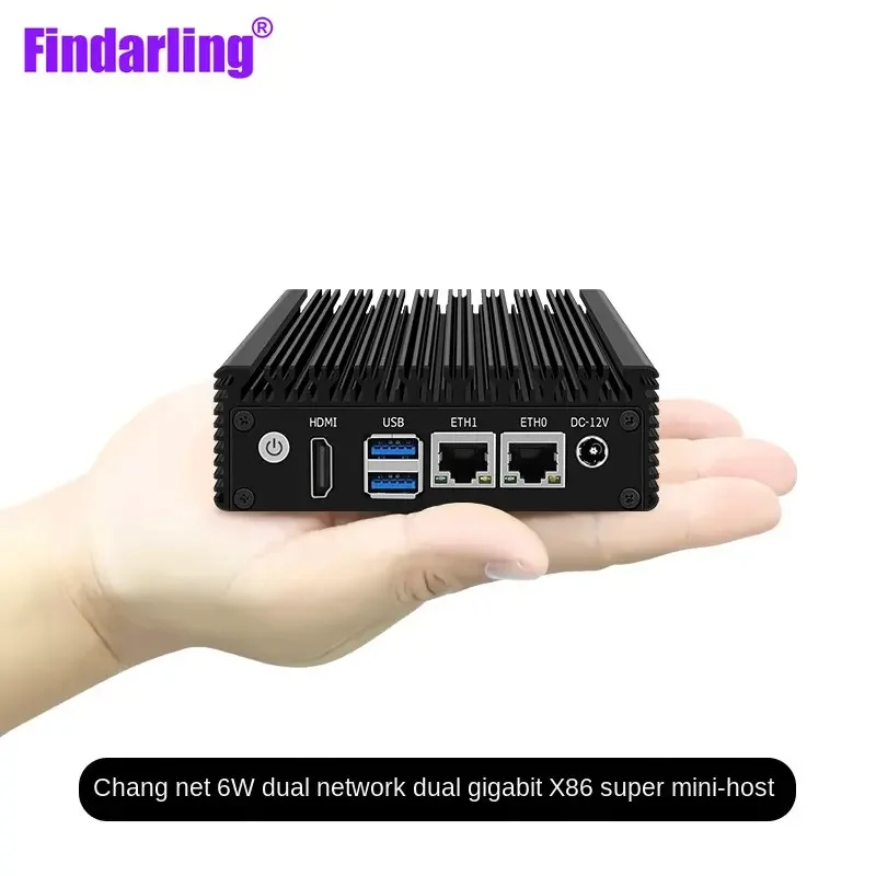 6W Low Power Intel N3050/N3160 Quad Core Quad Thread X86 Soft Router 2*1000M Lan Port HD-MI Output Metal Case Mini PC