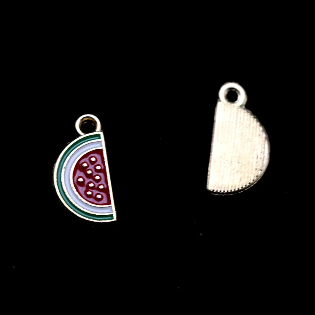 

20pcs Watermelon Earrings Diy Pendant Charm Key Chain Jewelry Making Pendants Alloy Bracelet Accessories Colorful Fruit Design