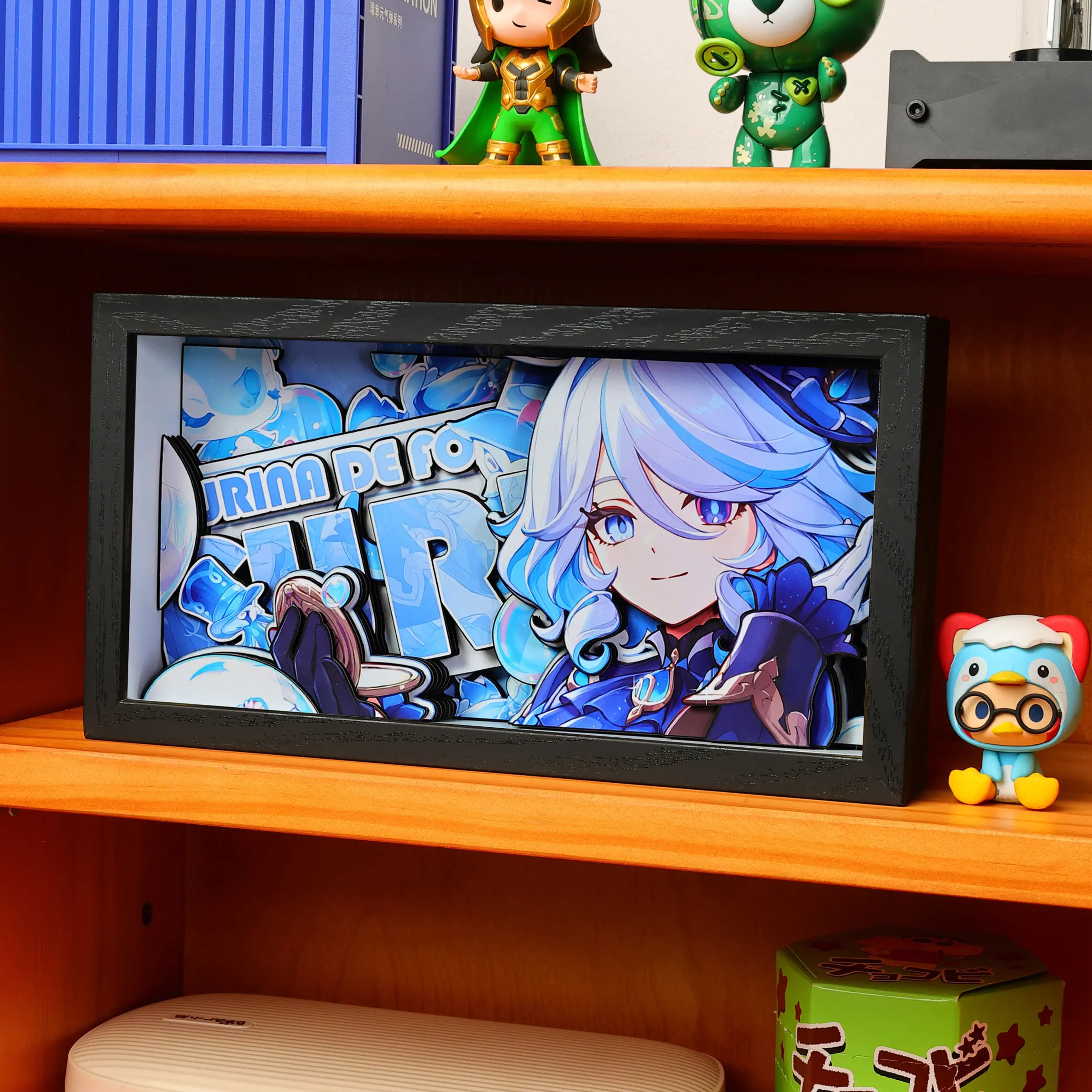 

Аниме-фигурка Фурина Чжунли Сяо из Genshin Impact, 3D-картина, рамка для фотографий, декор, подарки на день рождения