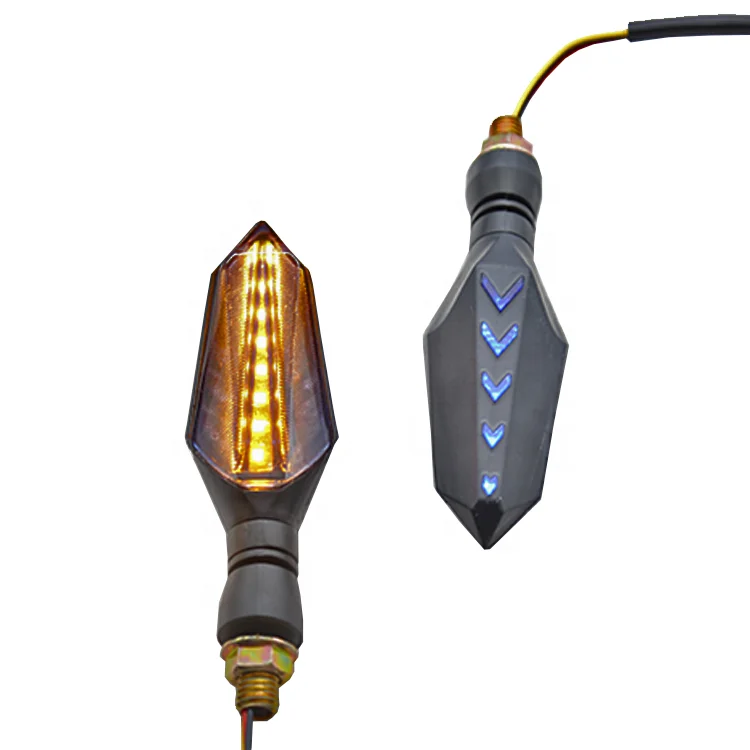 12V Motorcycle LED Turn Signal Light 48V Electric Scooter Sequential Flow Flashing Indicator Amber Driving Light