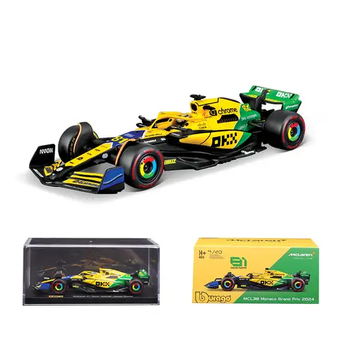 Bburago 1:43 2024 F1 Mercedes-AMG W15 #44 Hamilton McLaren MCL38 MCL60 Monaco GP #4 Norris #81 Piastri Formelbilmodell Presenter 10 best sales F1 McLaren - №4