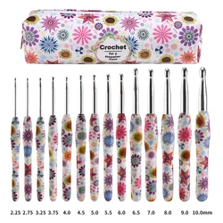 1pcs/ 14Pcs Sunflower Crochet Hooks Kit Cashew Flower Aluminum Crochet Needles With Bag Ergonomic Knitting Croche Set 2.25-10.0M