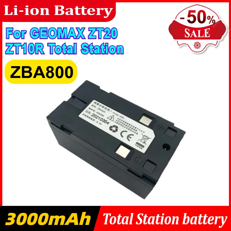 7.4V 3000mAh ZBA800 Li-ion Battery for GEOMAX ZT20 ZT10R Total Station