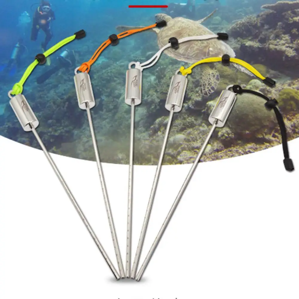 Accesorios de buceo de acero inoxidable, barra de puntero para palo de buceo, agitador subacuático con correa de muñeca con cordón, envío directo