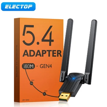 Electop 180M Bluetooth 5.4 어댑터 무료 드라이버 Windows 11/10/8.1 마우스 키보드 오디오 수신 용 USB Bluetooth 동글 Adaptador