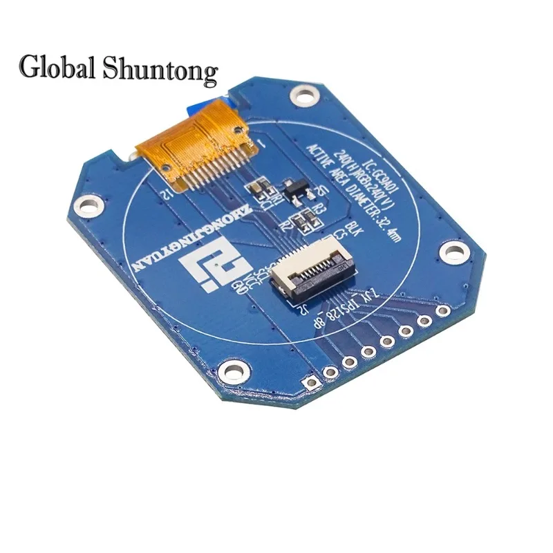 Round Screen Display Adaptador PCB Board, IPS, 1.28 Polegada, 8PIN, SPI, TFT, módulo LCD, placa de cor, GC9A01 Drive, IC 240(RGB)* 240, sem painel de toque