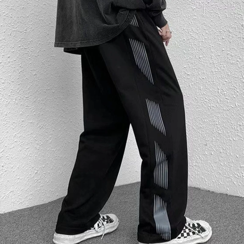 2023 Spring Autumn New High Street Loose Long Pants Man Trend Hiphop Sports Casual Student Pants Fried Street Wide Leg Trousers