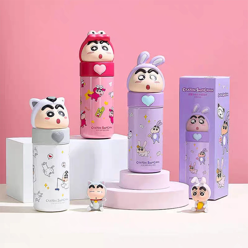 

350 мл аниме карандаш Шин-Чан изолированная чашка из нержавеющей стали Kawaii студенческий кемпинг портативная мультяшная бутылка для воды подарки для девочек
