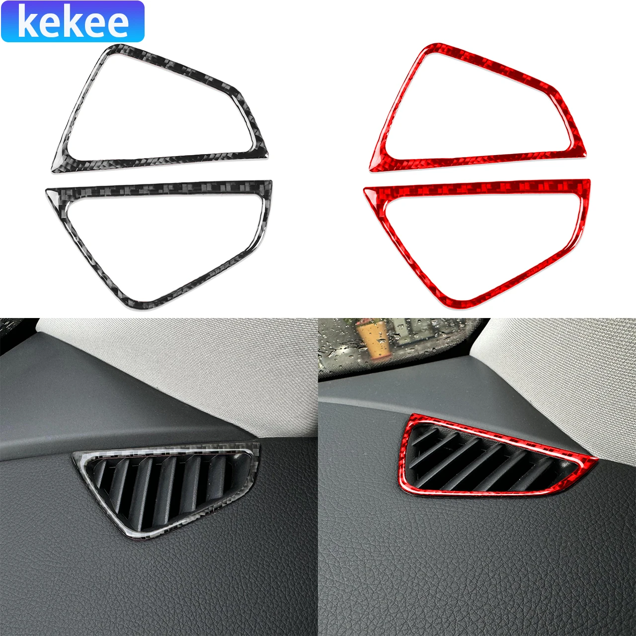 

For Mercedes Benz GLE W167 Accessories 2019-2024 Defogging Air Vents Decal Trim Real Carbon Fiber Cover Stickers Car Interior