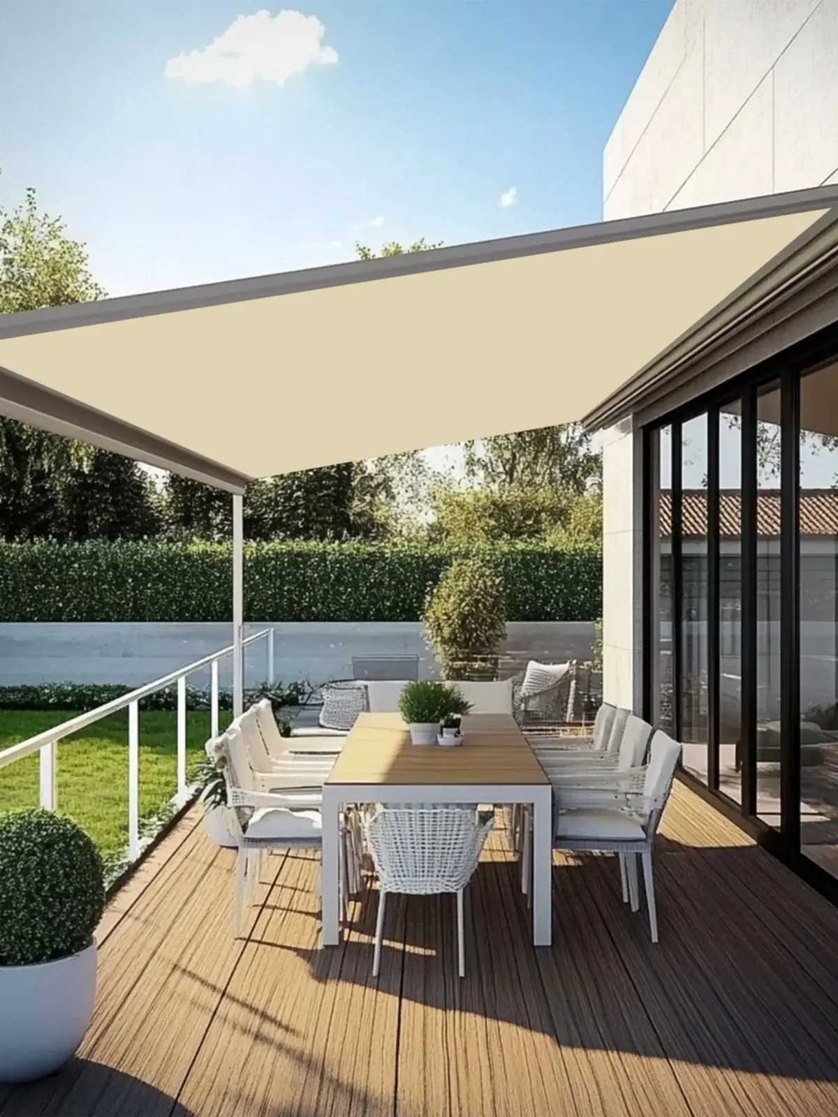 5M x 4M/3M/2M Waterdichte Zonnescherm Zeil met Grommets Rechthoek Tuin patio Pergola Cover Voor Outdoor Kamp Tent Onderdak - afbeelding 2
