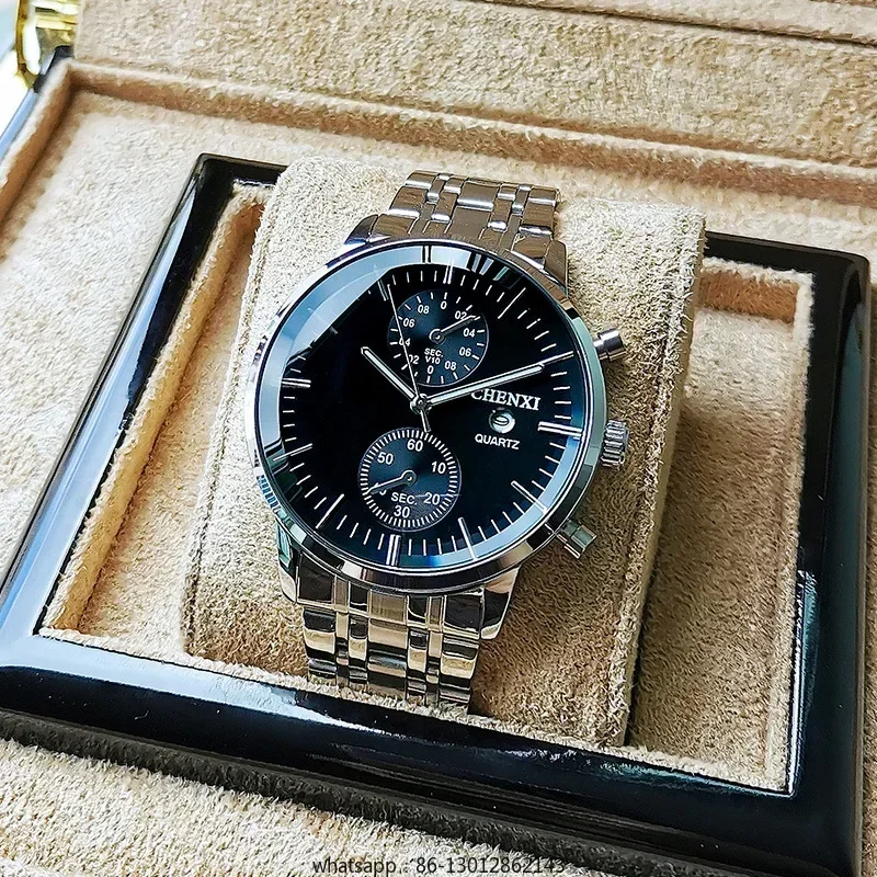 

Повседневные простые модные немеханические мужские часы со стальным ремнем