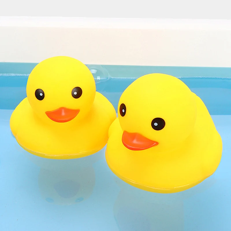 5pcs Squeaky Rubber Duck Duckie Float Bath Toys Baby Shower Water Toys for Swimming Pool Party Toys Gifts Boys Girls