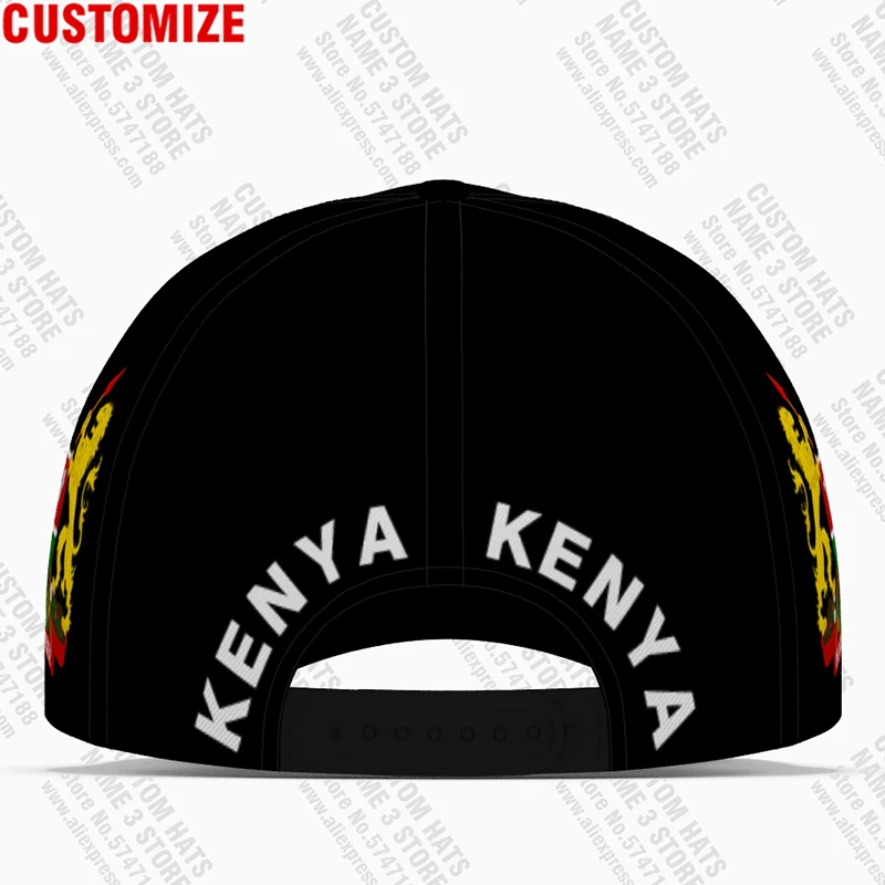 Kenya Baseball Caps Free 3d Custom Name Team Logo Ke Hat Ken Country Fishing Travel Swahili Nation Kenyan Republic Flag Headgear