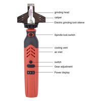 NDIN-Red Chain Saw Sharpen Tool DC3.6V Cordless Saw Sharpener Handheld Chainsaw Sharpening Kit Chain Saw Sharpen Tool Set