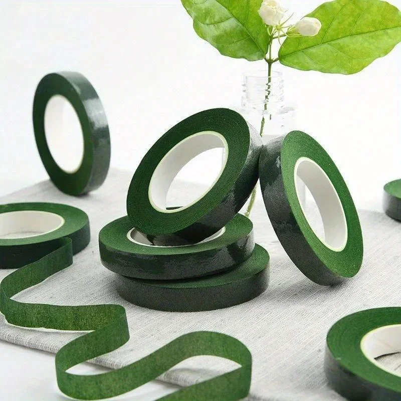 Floral Tape Crumpled Paper DIY Gardening Flower Pole Winding Handmade Packaging Materials Dark Green Fruit Green Coffee Color