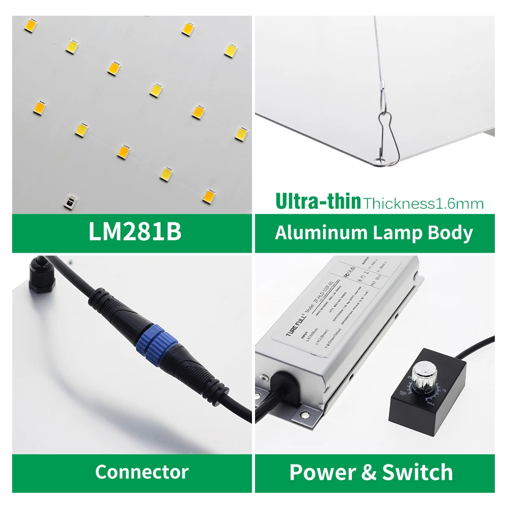 LED Full Spectrum Grow Light 100W/200W LM281B Dimmable Plant Lamp For Greenhouse Vegetable Strawberry Seedling Growth Lighting