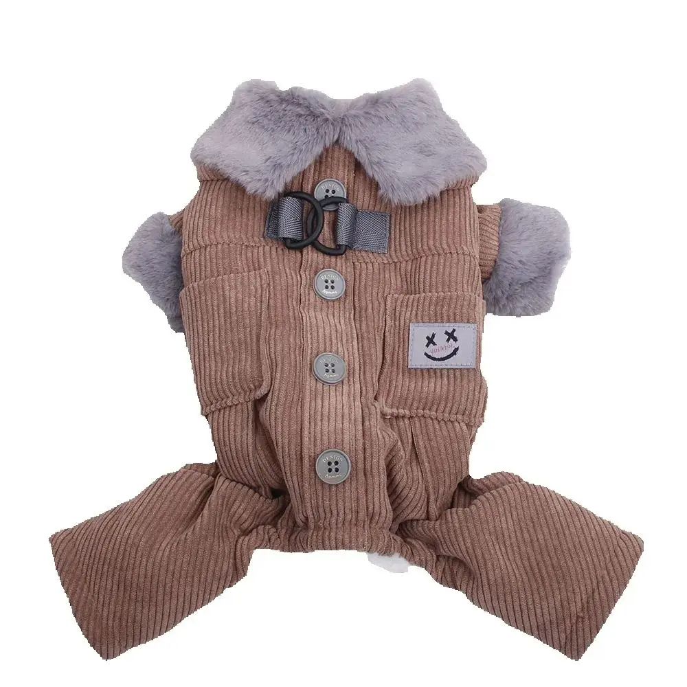 Boy Pet Dog Jumpsuit Coat Corduroy Design Winter Coat Jacket Pet Dog Clothes Apparel