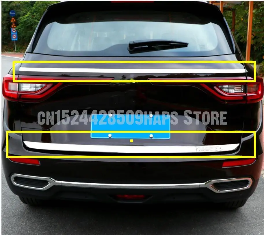 

For Koleos 2017-2020 Rear Tail Trunk Door Trim Exterior Mouldings Stainless Steel Tailgate Protection For Samsung QM6