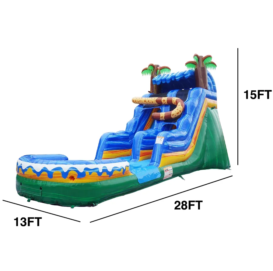 22 Ft Ultra Bucket Splash Water Slide High Quality PVC Commercial Inflatable for Adults New Outdoor Home Inflatable Water Slide