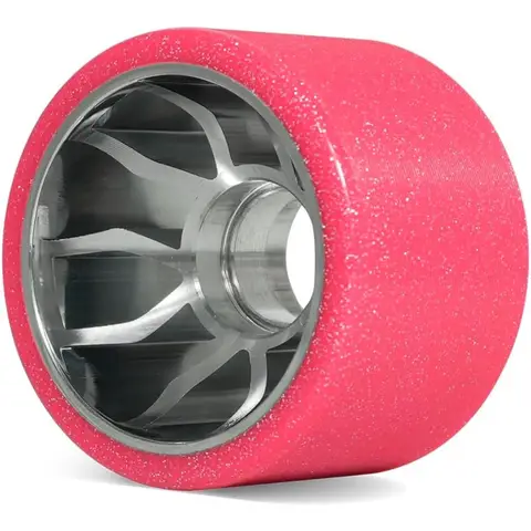 Moonwalk Indoor Roller Skate Wheels - 64 X42mm - 96A - Pink Set of 8