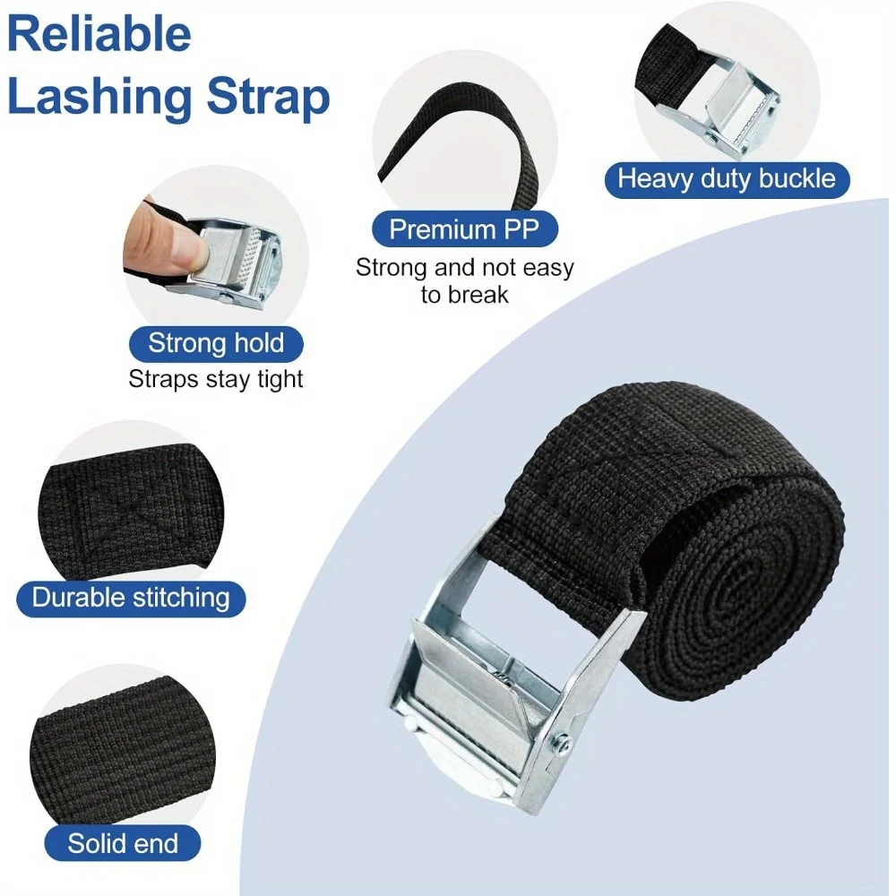 สายรัดแบบปลดเร็ว 5/10 เส้น ปรับระดับได้ ใช้สำหรับยึดและจัดการวัสดุ เหมาะสำหรับการขนส่งทางโลจิสติกส์