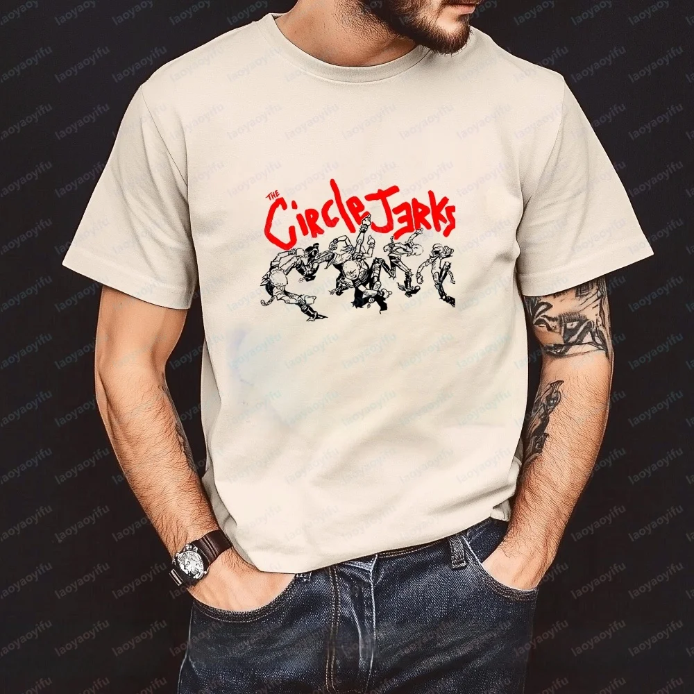 Circle Jerks Men's T-shirts and Tank Tops - Trendy Short-sleeved Shirts Made of Pure Cotton, Providing Comfortable Wear.