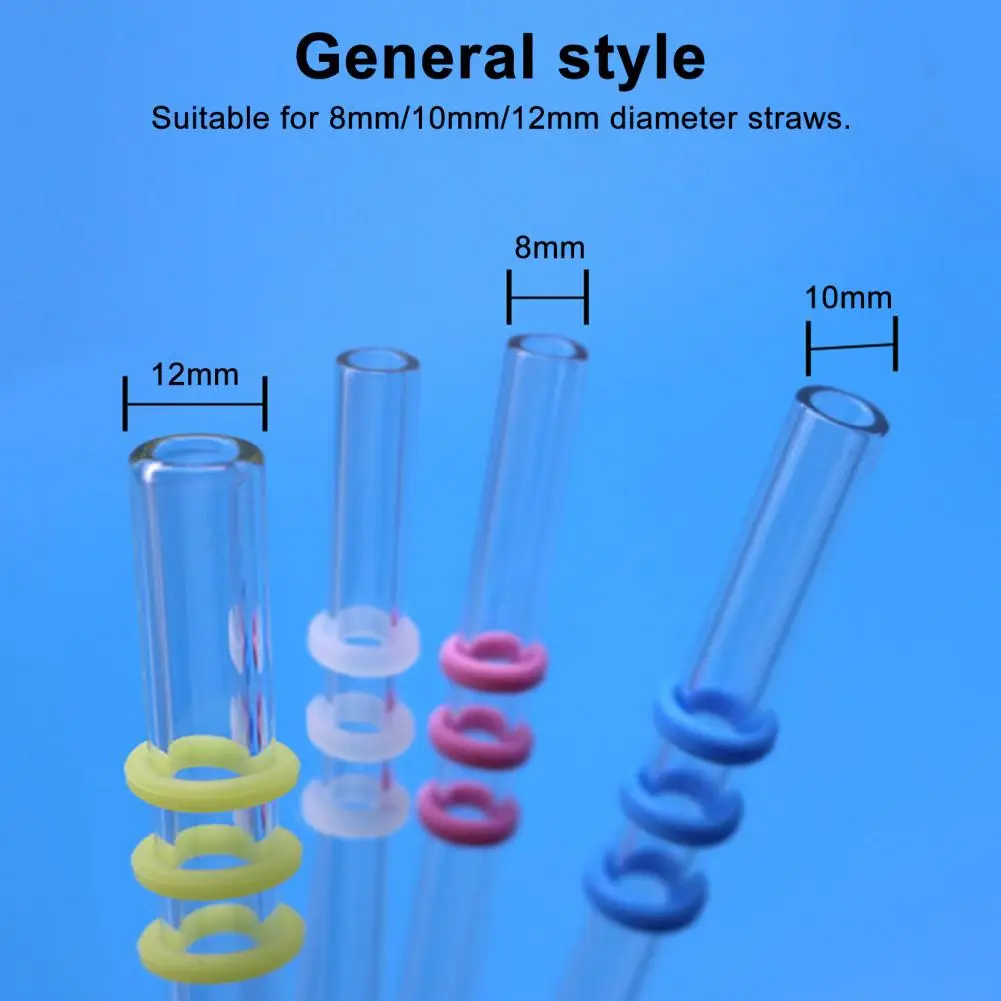 4Pcs Straw Cup Lid Seal for Glass Metal Straws Universal Fit Anti Leakage Ring for Tumblers Cups Leak-Proof Straw Seal