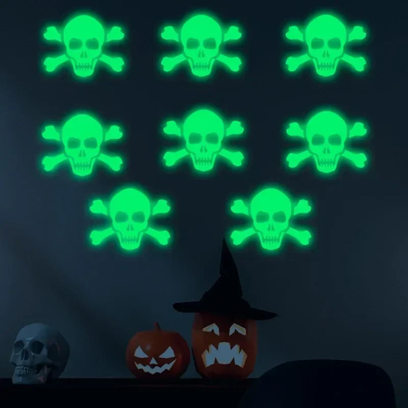 Creative Horror Ghost Luminous Stickers Halloween Decorations for Home Bedroom Room Fluorescent Decals Glow in The Dark