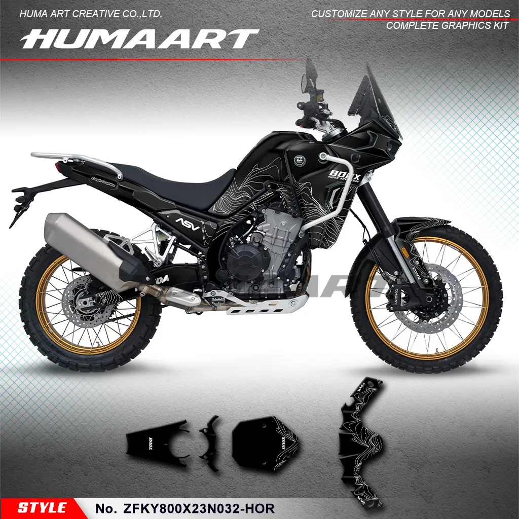 

HUMAART Custom Racing Graphics Wrap Design for KOVE 800X PRO 800X Rally 800X Travel/Touring Edition, Shield, ZFKY800X23N032-HOR