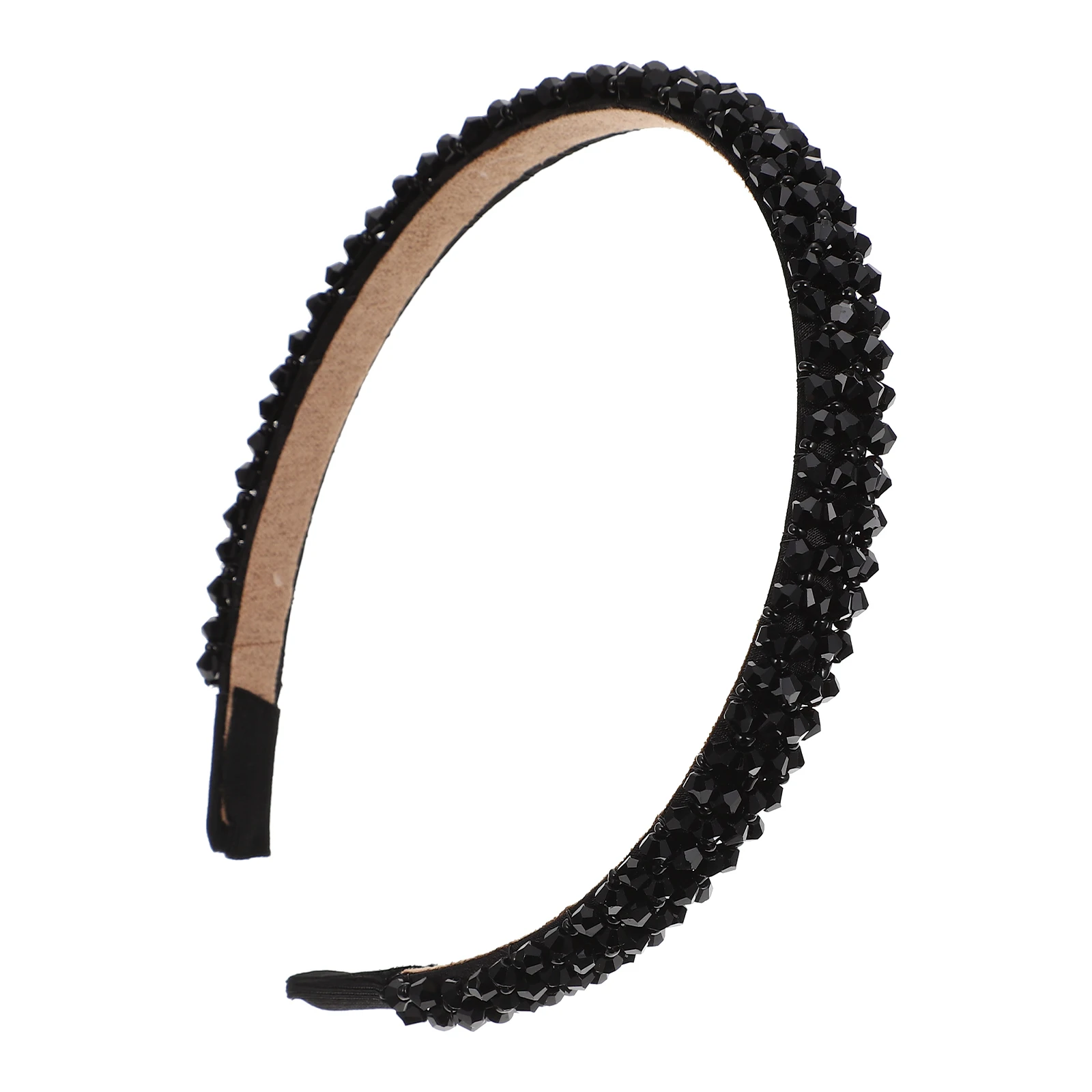 

Crystal Beaded Headband for Women Girl Haircut Decor Elegant Tassel Design Fashion Accessory Banquet Party Black Student