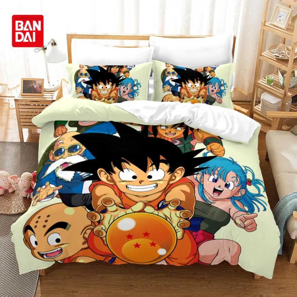 

Bandai Cartoon Kids Dragon Ball Bedding Set Quilt Goku Duvet Cover Sets Home Decor Twin Single Queen King Anime Gift