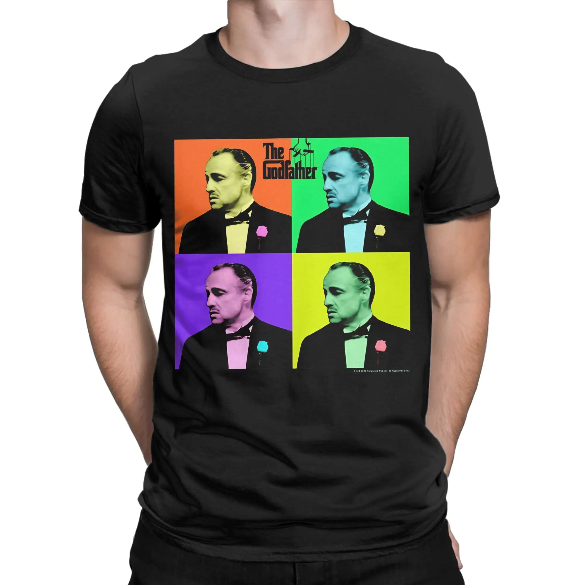 The Godfather Vito Corleone Four Square Poster Funny Graphic 100% Cotton T-Shirt The Godfather Tops Tees For Men
