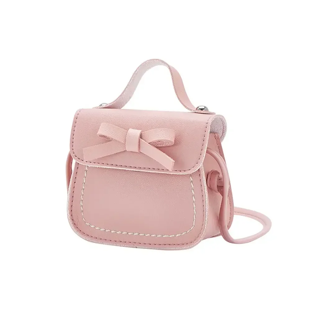 Couro do plutônio sólido princesa bolsas criança mensageiro crossbody sacos meninas princesa bolsa de ombro moeda bolsa