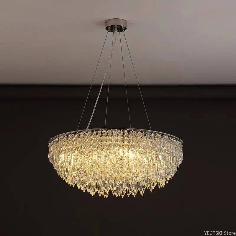 

Modern and personalized French bedroom crystal chandelier, living room simple and creative dining room light, hallway villa