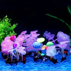 9pcs/set Aquarium Fluorescent Artificial Plants Simulation Aquatic Water Grass Fish Tank Landscaping Decoration