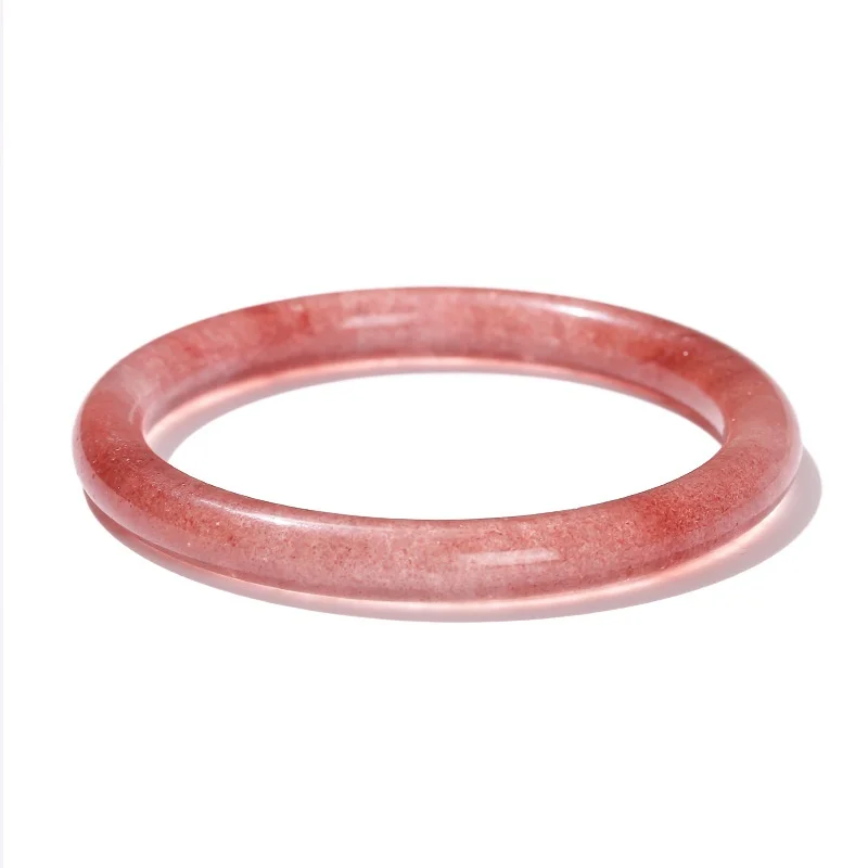 

Real Crystal Bangle Bracelet Gifts for Women Amulet Natural Jewelry Fashion Vintage Strawberry Quartz Designer Accessories